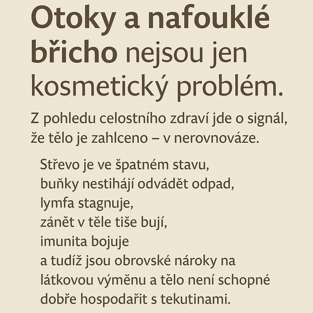Otoky a nafouklé břicho nejsou jen kosmetický problém.